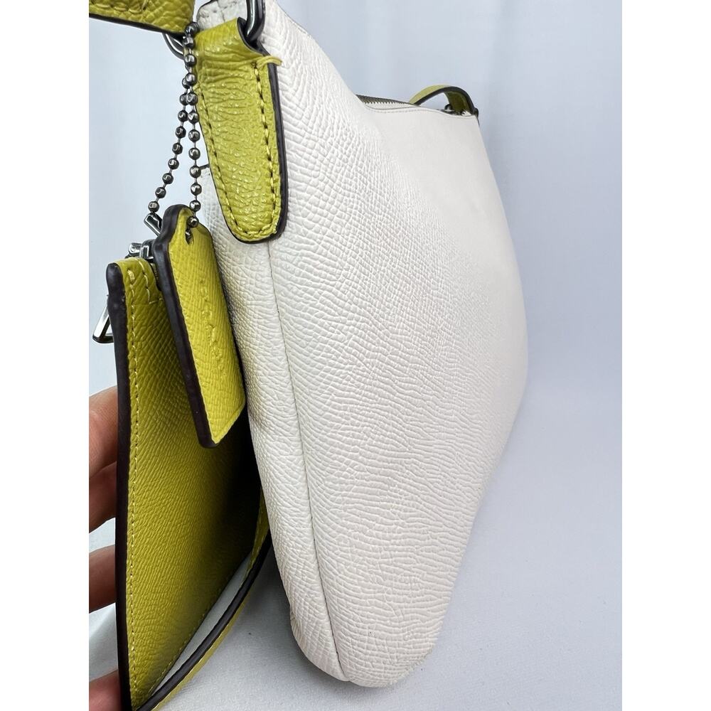 COACH F28382 East West Pop Crossbody Bag Chalk White Lime Olive Green Pouch - Picture 15 of 16